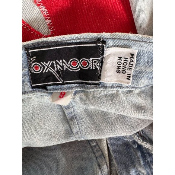 Vintage Oxmoor Light Wash Denim Pants Womens Size 9 Embroidered Hand Patch Wide - Picture 5 of 16